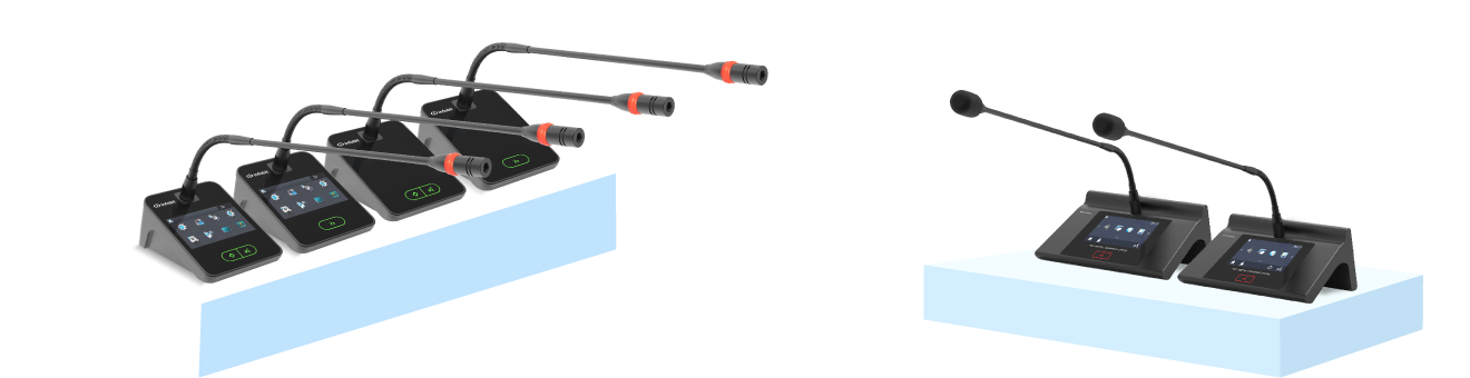  Gooseneck Round Stem Microphones